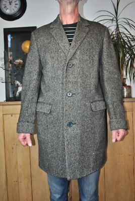 Mens Vintage Aquascutum Pure Lambswool Brown Tweed Coat Possible