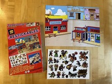 Restickables WILD WEST Repositionable Vinyl Stickers Set COMPLETE Vtg 80  s