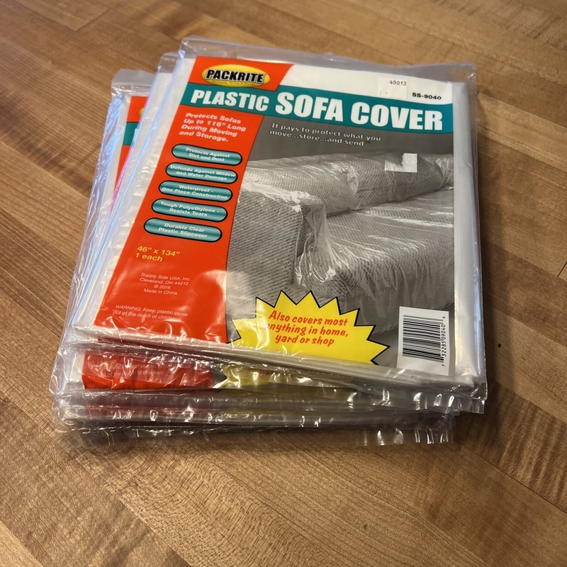 PACKRITE Plastic Sofa Cover 46" x 134" SS-9040 Six NOS Packages