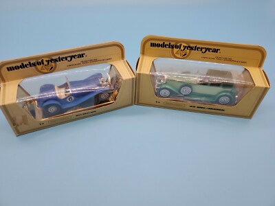 MATCHBOX MODELS OF YESTERYEAR LOT OF 2 1934 RILEY MPH & 1930 J DUESENBERG