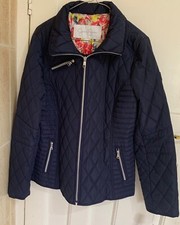 Bnwt Jessica Simpson Navy Smart Fitted Puffa Jacket,size Large,rrp £150.00