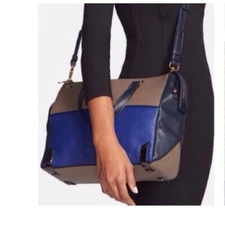 Marc by Marc Jacobs Shelter Island Blue Color Block Leather Satchel