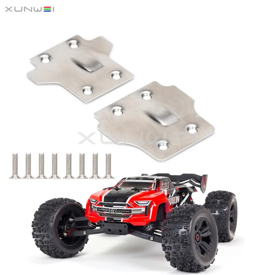 Front+Rear Stainless Steel Skid plate Chassis Armor for 1/8 RC ARRMA 6S Kraton - Image 4 of 4