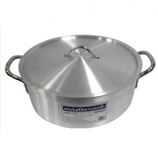 60cm Heavy Duty 7mm Catering Casserole Aluminium Cooking Pot Brazing Shallow Pot