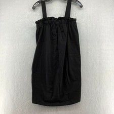 Everlane Womens Wide Strap Longline Elastic Square Neck Black Midi Dress Size XS