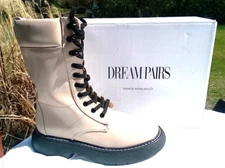New in Box - Dream Pairs Ladies Trendy Combat Boots Tan Nude Size 8 Womens
