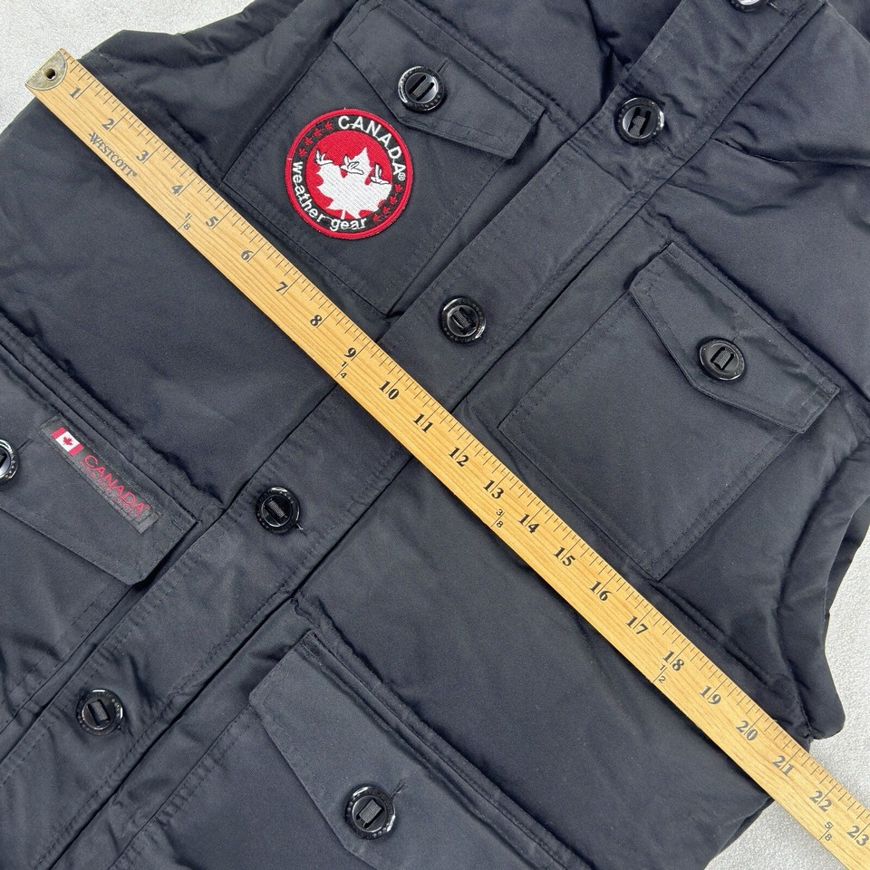 Canada Weather Gear Puffer Vest Men's M Black Slim Fit Waterproof
