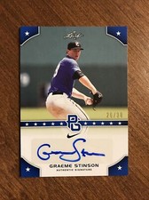 Graeme Stinson 2015 Leaf Perfect Game Auto Blue BA-GS2 Tampa Bay Rays Duke /30