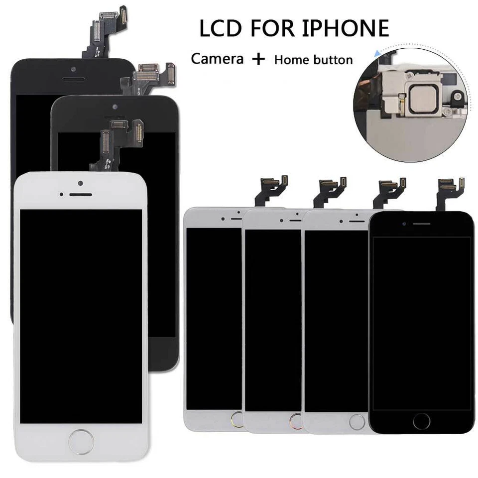 Para iPhone 6 6 6s 7 8 Plus LCD Digitalizador Pantalla Completa Repuesto Botón Inicio Foto 2 de 3