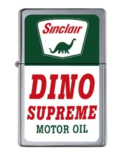 Sinclair Gasoline and Oil Dino Chrome Lighter collectible In tin Limited Edition