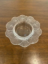 STUNNING VTG LALIQUE Crystal HONFLEUR GERANIUM Bowl SIGNED 5.75"W FRANCE