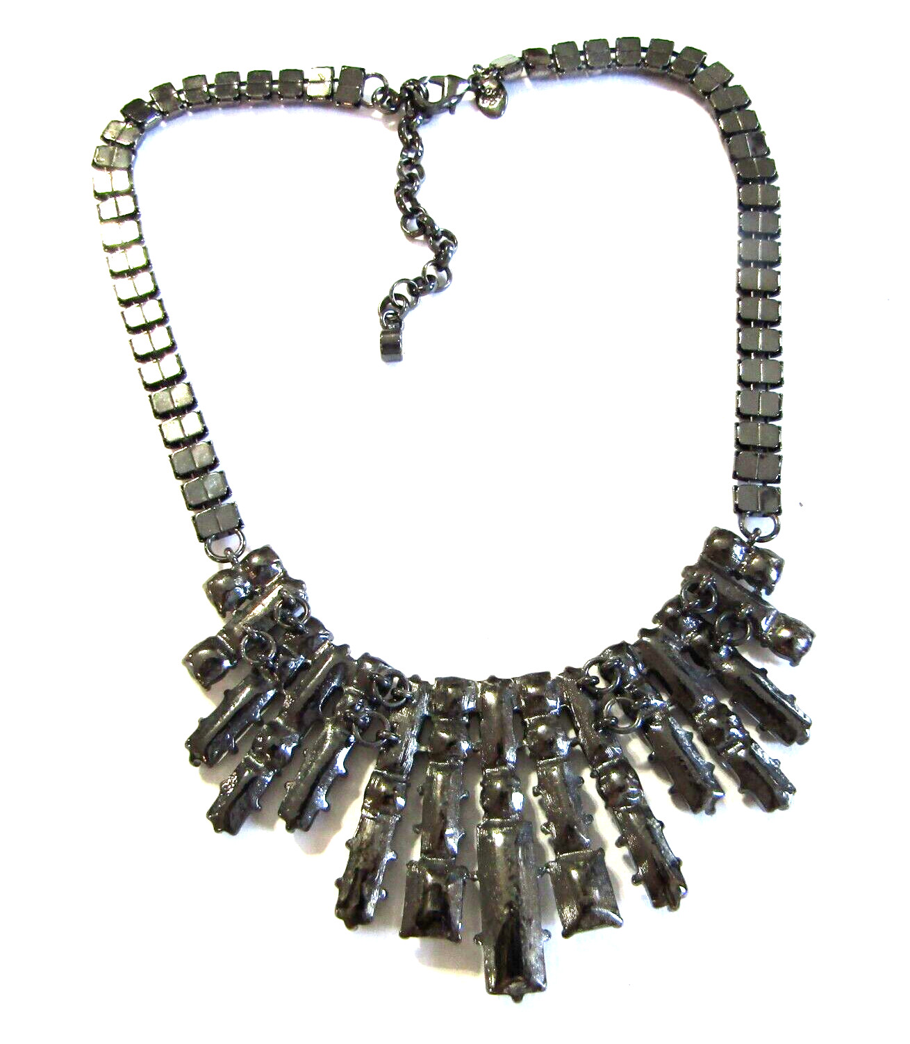 Black Crystal Hematite Bead Statement Necklace - image 7
