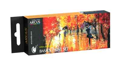 Arcus #E0001 Enamel Basics Paint Set 6 colors in set 10ml for Plastic Model Kit