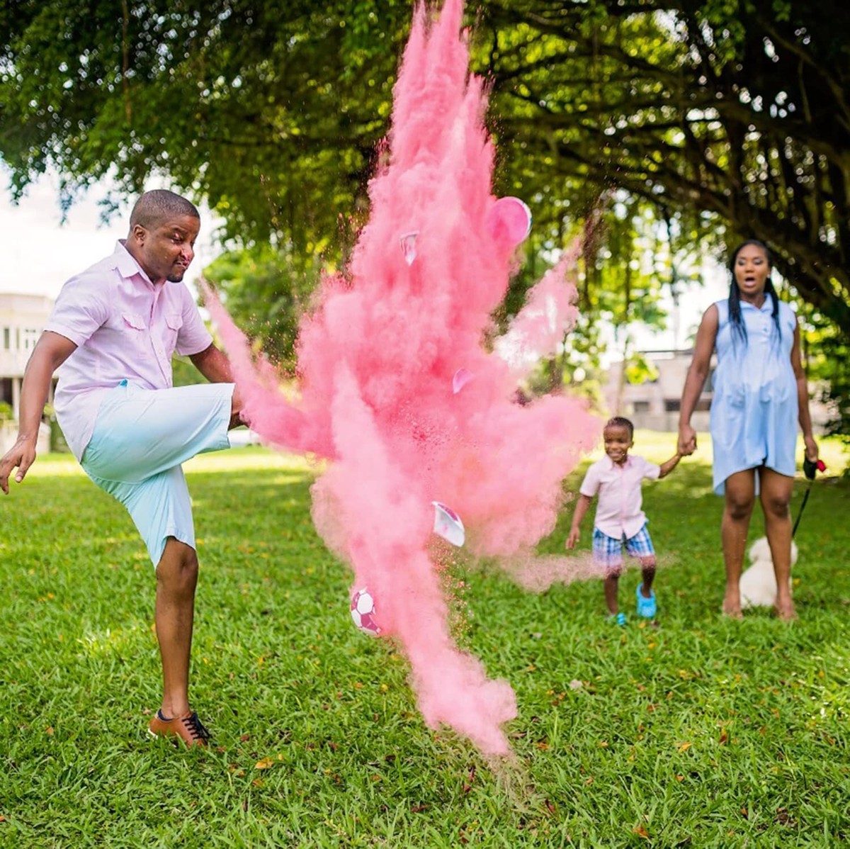 Fête Révélation Kit Gender Reveal Football 4-en-1 - Poudre Rose Et Bleue Pour Fête Fille Ou Garcon Annonce Sex Bebe