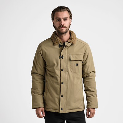Roark Men's Axeman Jacket, Fully Sherpa Lined Zip Up Coat, Khaki