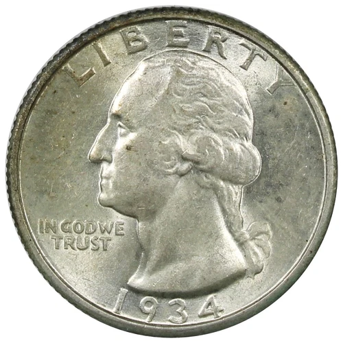 1934 Washington Quarter AU+ PVC Residue Circulated KEY DATE 25C A790