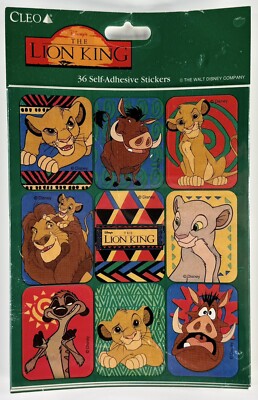 Vintage Disney The Lion King Stickers CLEO Gibson 4 Sheets Sealed In Package New