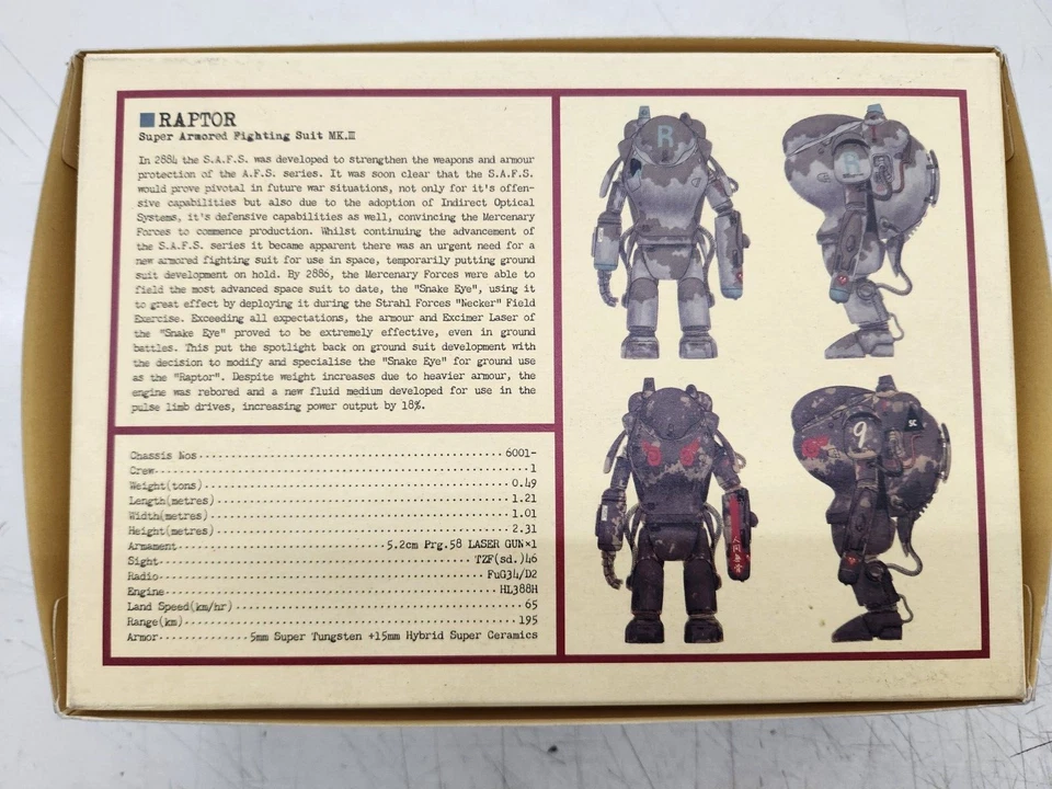 Wave Corporation MK-048 Maschine Krieger Raptor 1/20 Plastic Kit - Image 3 of 4