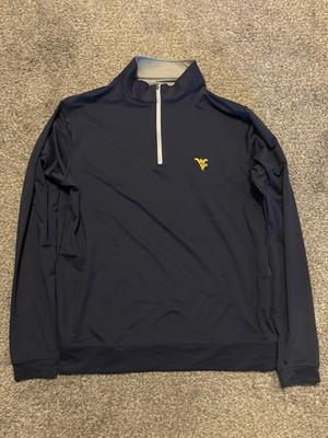 Peter Millar Performance Quarter Zip Men s M Blue West Virginia