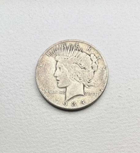1934 S Peace US Silver Dollar $1 Coin In VG/Fine Condition-Low Mintage Coin!