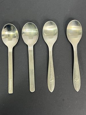 Lot of 4 Vtg Lufthansa German Airline Small Spoon 5 inch Flatware Aviation