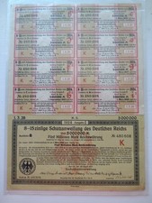 1924 Germany Treasury Bond 5 Million Marks Uncancelled With Coupons 5,000,000