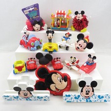 Lot of Vintage Disney Mickey Mouse Collection Figures Toys Diecast Clips More 