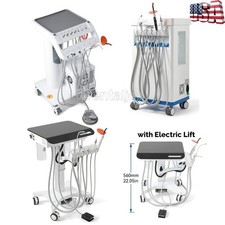 Portable Dental Mobile Delivery Unit Cart System with Air Compressor 4H Suction