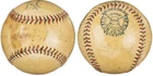 1932 BABE RUTH & LOU GEHRIG DUAL AUTOGRAPHED BASEBALL ⚾️YANKEES FULL LOA PSA/DNA