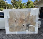 Large Original Abstract Painting Lee Burr 1989 Signed Textured Mixed Media 68x88