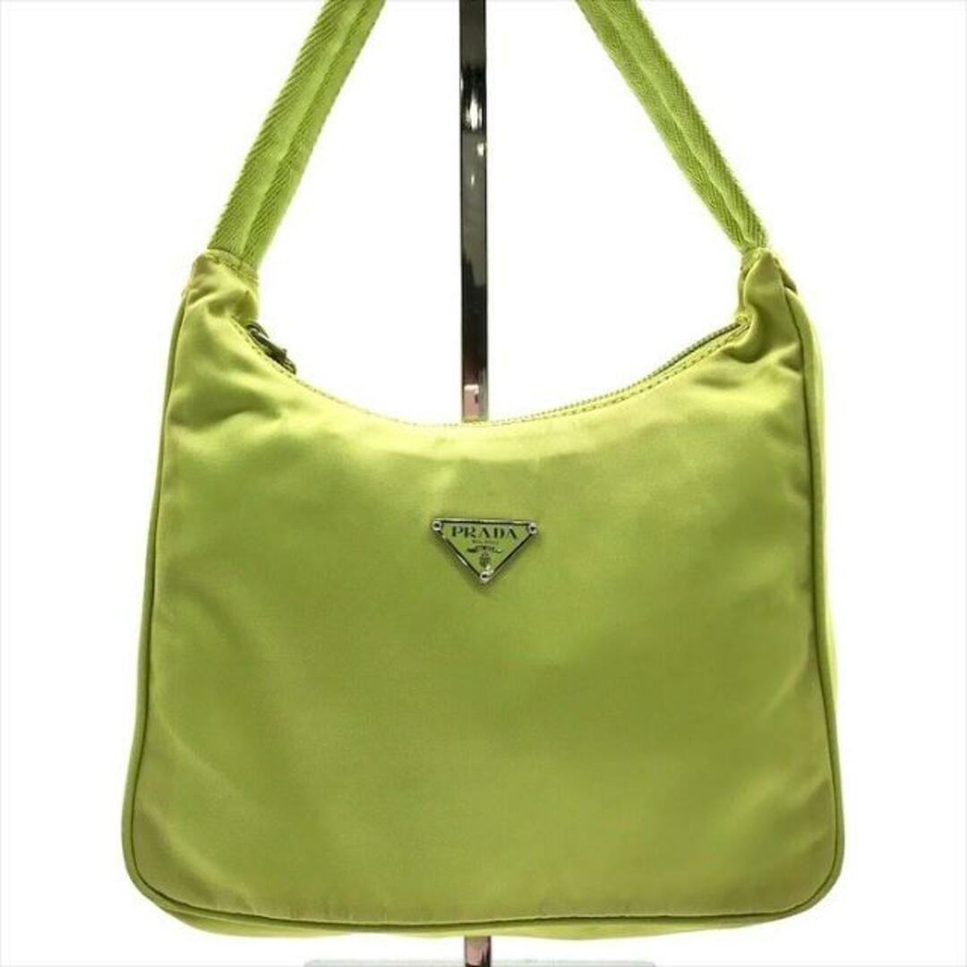 RARE Prada Tessuto Nylon Handbag with Triangle Logo Plate in Green Good Condition