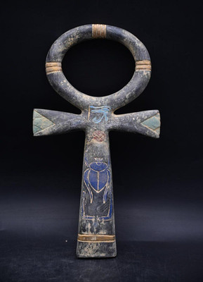 Authentic Ancient Egyptian Antiquities Ankh Statue: Rare Key of Life Egyptian BC