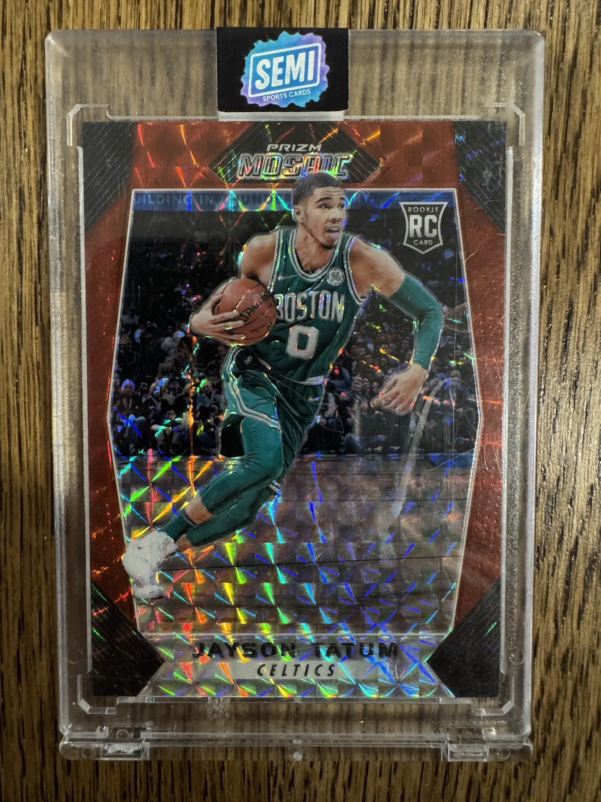 2017-18 Prizm Jayson Tatum #20 Red Mosaic Parallel Rookie RC Celtics USA