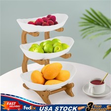 3 Tier Serving Bowls with Tray Snack Dessert Cake Stand Fruit Bowl for Party
