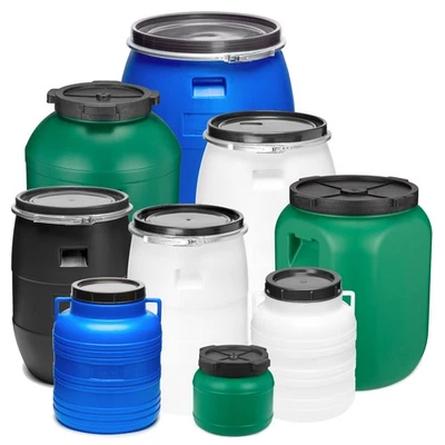 GARRONDA Plastikfass Lebensmittelfass Regentonne Garten Hobbock Futtertonn Weiß Blau Grün