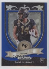 2021 Panini Prizm Draft Picks Crusade Blue Prizm 82/199 Sage Surratt #177 1s8