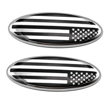 2PCS 9 Inch Front Grille Rear Tailgate Emblem Compatible with 04-14 9in Silver