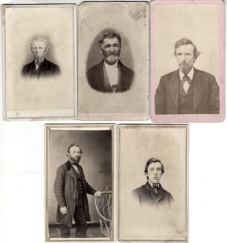 5 c1860s Blakeslee Men CDV Photographs, Union, Oregon