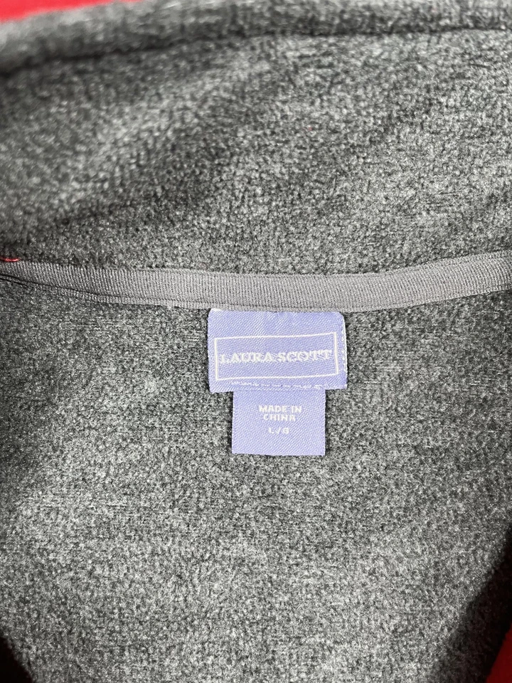 Chaleco Laura Scott Mujer Grande Rojo Polar Bolsillos Cremallera Completa Capa Cálida Sin Mangas Foto 3 de 4