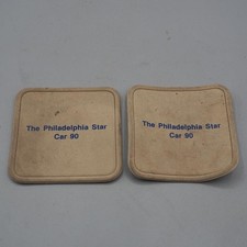 Lot of 2 Philadelphia Star Car 90 Railroad Train Drink Coaster
