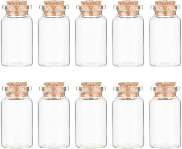 10 StüCk Mini GlasfläSchchen Mit Korkverschluss Kleine Glasflaschen Mini Flasche-image