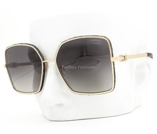 Chanel Sunglasses ch4288Q 395/S8 Shiny Pale Gold Black Denim Polarized w/case