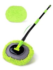 Curved Car Wash Brush Mop 47" with Long Handle Sturdy Metal Pole 3 Grip Points