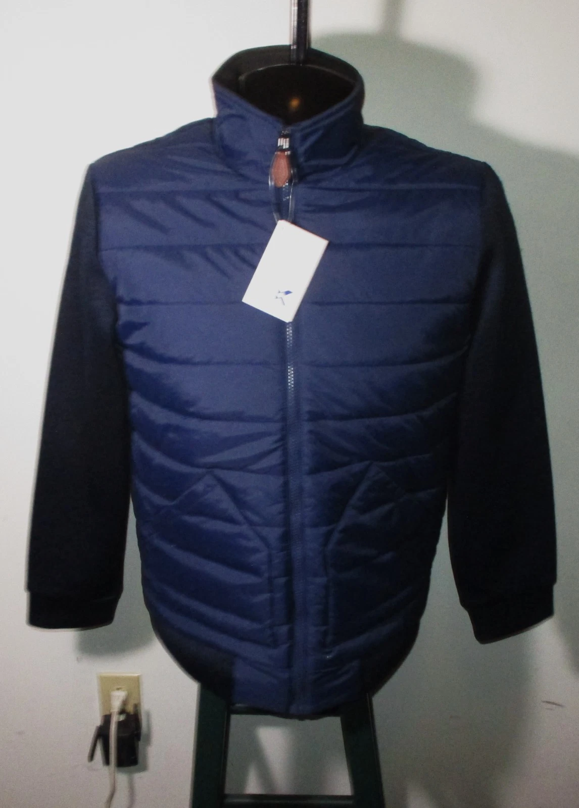 KNOSS Blue Full Zip "Hybrid Puffer" Insulated Jacket Men's Size S NWT