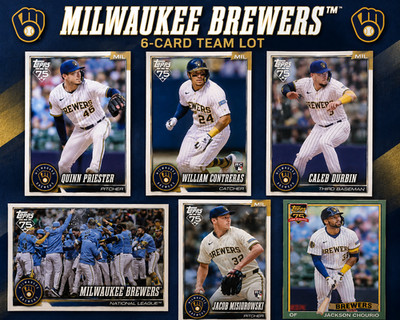 2026 Topps Milwaukee Brewers 6 Karten Lot Misiorowski RC Chourio 75 Jahre