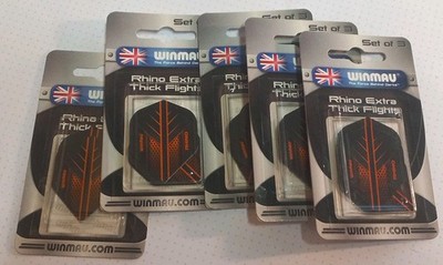 Winmau Rhino Extra Thick Dart Flights - 5 Sätze / 15 Stück - Dartflys Standard
