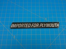 Vintage Plymouth Imported For Plymouth Emblem Badge M4292360 Oem Trim Nameplate