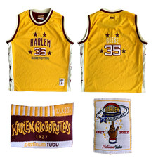 VTG Y2K Platinum FUBU Harlem Globetrotters 35 Geese Sewn Basketball Jersey XL