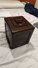 Antique Wood Majong Box with Brass Handles No Chips Or Cracks