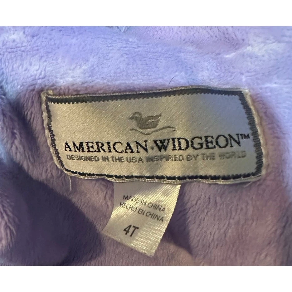 Chaqueta Abrigo American Widgeon Niña Piel Sintética Talla 4T Con Capucha Púrpura y Gris Foto 4 de 4